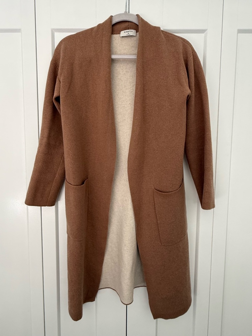 Babaton | Aritzia Long Wool Camel Cardigan XS